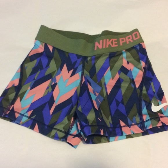 Nike Other - Nike Pro Girls Colorful Camo Workout Shorts